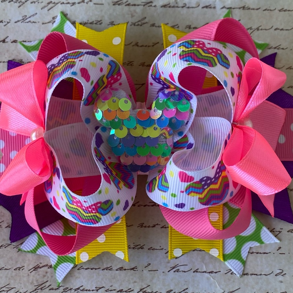 NWT Minnie Mouse Mickey Mouse Hair Bow Stacked for Girls
